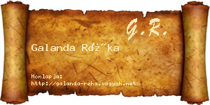 Galanda Réka névjegykártya